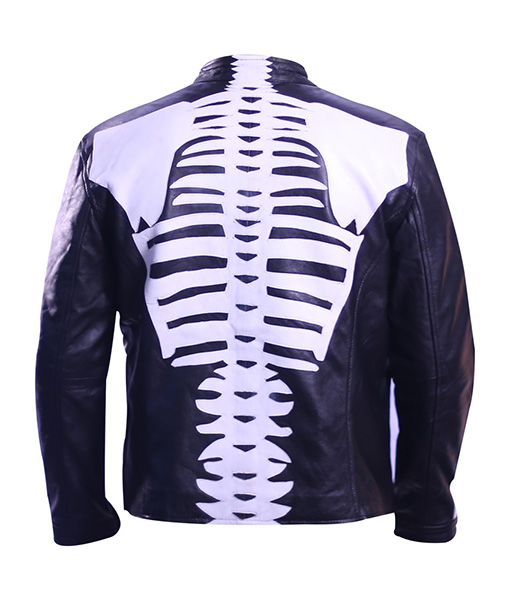 Skeleton Leather Jacket Costume | Mens Motorcycle Jacket For Bikers
