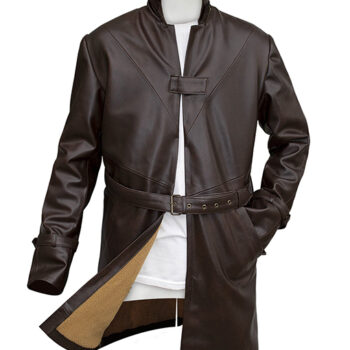 Brown Leather WD Trench Coat