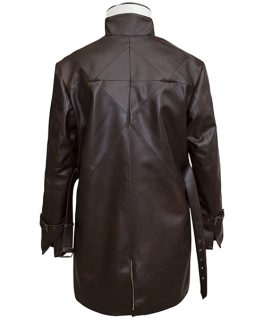 Brown Leather WD Trench Coat