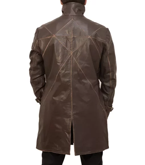 Watch Dogs Aiden Pearce Trench Leather Coat