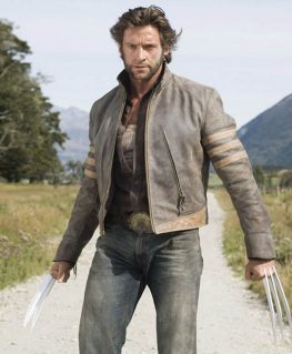 X-Men Xmen Origins Wolverine Logan Hugh Jackman Sheep Leather Distressed Jacket 