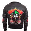 Harley Quinn Suicide Squad Bombshell Faux Leather Jacket Halloween Design back