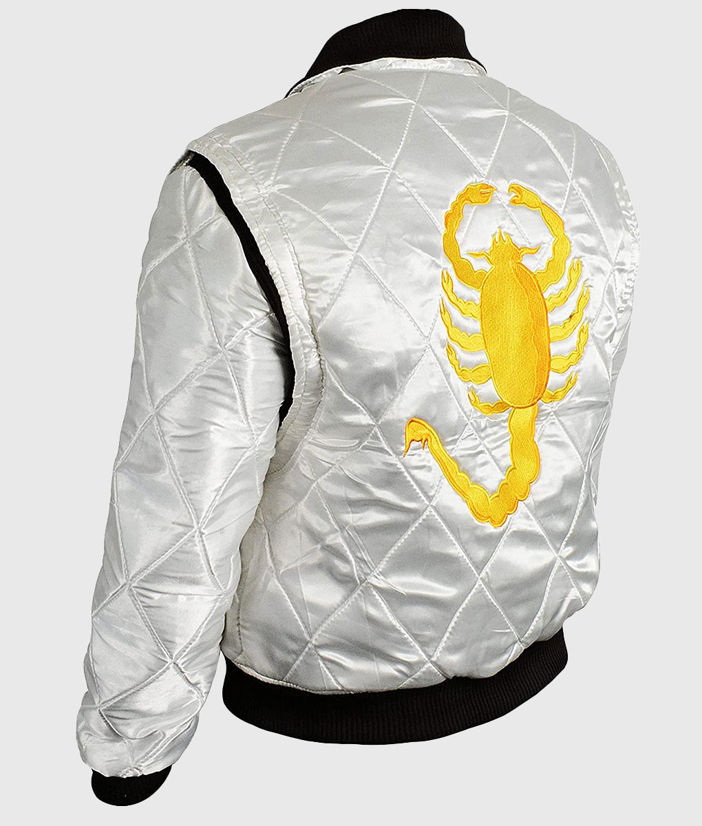Ryan Gosling Drive Scorpion White Jacket (1)