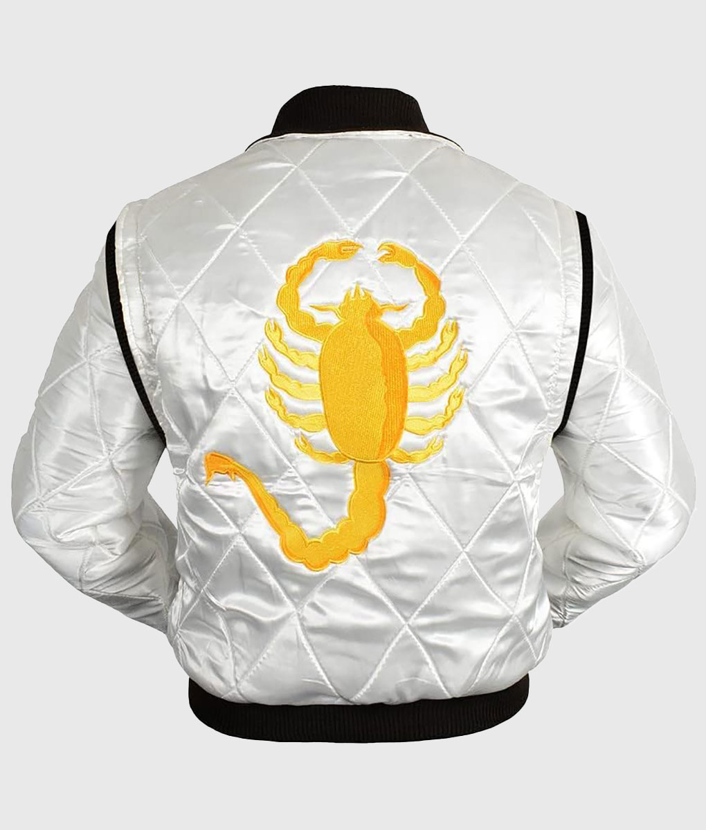 Ryan Gosling Drive Scorpion White Jacket (3)