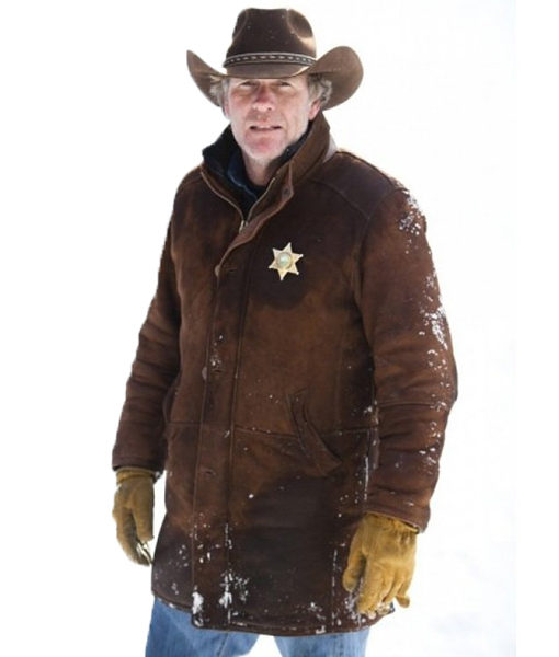 Brown Suede Leather Sheriff Walt Longmire Coat