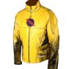 Men’s Reverse Flash Eobard Thawne Zoom Yellow Lightning Leather Jacket