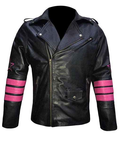 Wwe Bret Heart Hitman Black Leather Jacket For Men