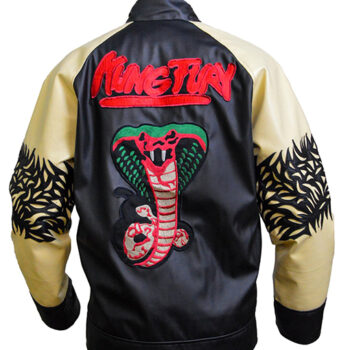 Kung Fury Jacket - David Hasselholf Cobra Leather Jacket
