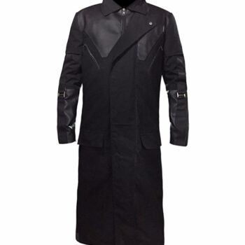 Deus Ex: Human Revolution Adam Jensen Black Long-Length Nylon Coat