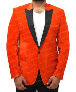 Kingsman's Taron Egerton Orange Tuxedo