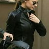 Mission Impossible 6 Rebecca Ferguson Erect Collar Zip Closure Black Leather Biker Jacket