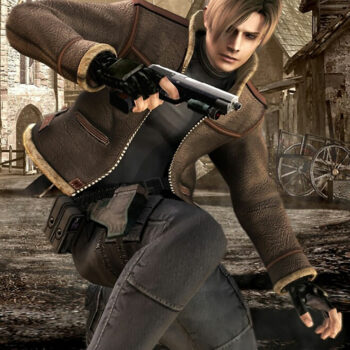 Resident Evil 4 Leon Kennedy Brown Shearling Leather Jacket