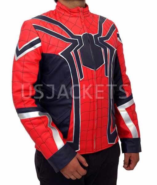 Spiderman Avengers Infinity War Red Leather Jacket