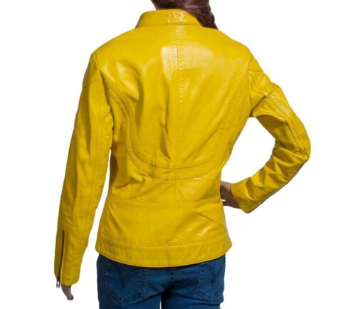 Megan Fox TMNT Yellow Leather Jacket