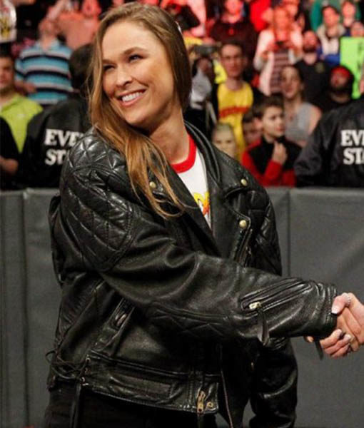 WWE Ronda Rousey Bomber Leather Jacket