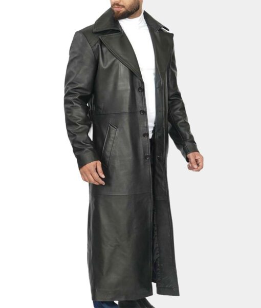 Blade Wesley Snipes Black Trench Leather Coat3