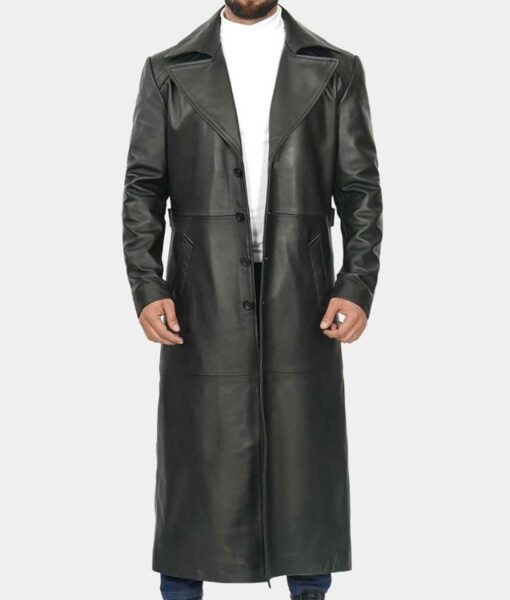 Blade Wesley Snipes Black Trench Leather Coat5