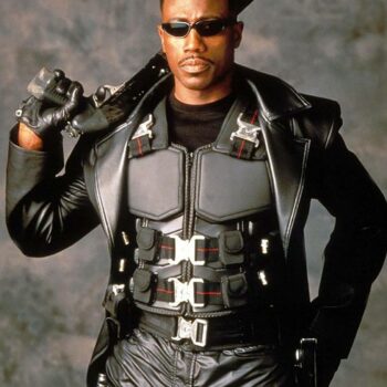 Blade Wesley Snipes Black Trench Leather Coat6