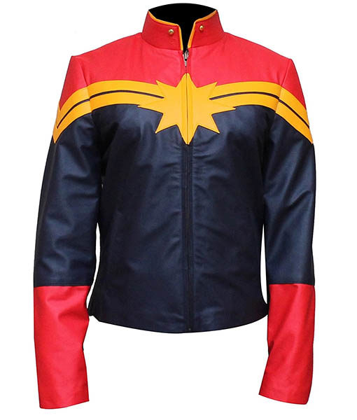 Captain Marvel Carol Danvers Costume Jacket | Brie Larson Leather Jacket