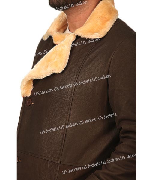 Mens Double Breasted Shearling Coat