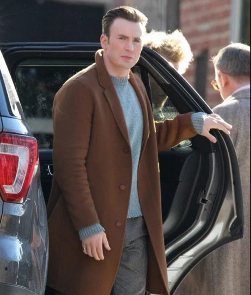 Knives Out Chris Evans Wool Coat