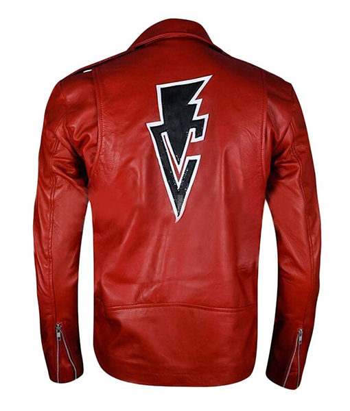 WWE RAW Finn Balor Red Biker Leather Jacket back