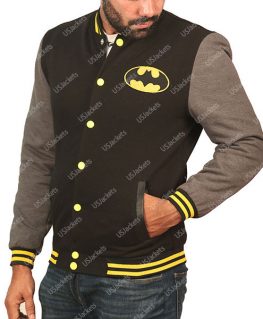 Batman Black Classic Logo Varsity jacket