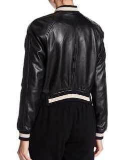 Dare Me Colette French Leather Bomber Jacket