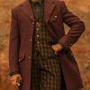 Doctor Who Season 12 Sacha Dhawan Woolen Coat | The Master Maroon Coat