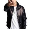 Eminem Not Afraid Jacket | Black Leather Bomber Jacket