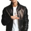 Eminem Not Afraid Jacket | Black Leather Bomber Jacket