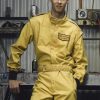 Go KARTS Yellow Leather Jacket | Cafe Racer Leather Jacket