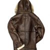 Men’s B3 Shearling Hooded Coat | Men’s Leather Zipper Coat