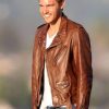 The Bachelor Peter Weber Brown Leather Jacket | Biker Jacket