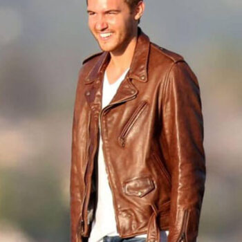 THE BACHELOR PETER WEBER BROWN LEATHER JACKET