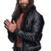 WWE Seth Rollins Fur Collar Jacket | Black Leather Jacket | US Jackets