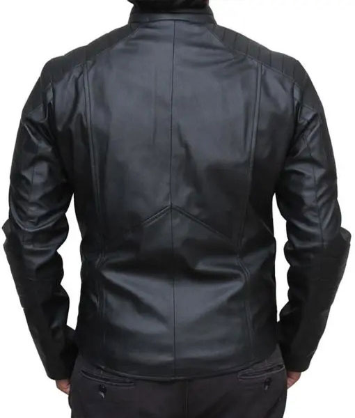 Men's Christian Bale Black Leather Batman Jacket