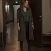 Dangerous Lies Detective Chesler Coat |Sasha Alexander Suede Leather Trench Coat