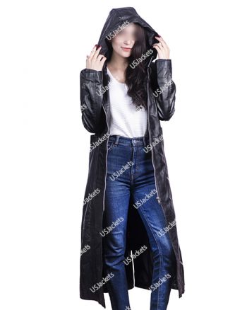 Kendall Jenner Black Leather Coat