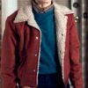 Stranger Things Natalia Dyer Jacket – Nancy Wheeler Red Denim Jacket