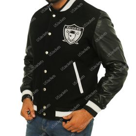 Camden Mens Raiders Black Varsity Jacket Image