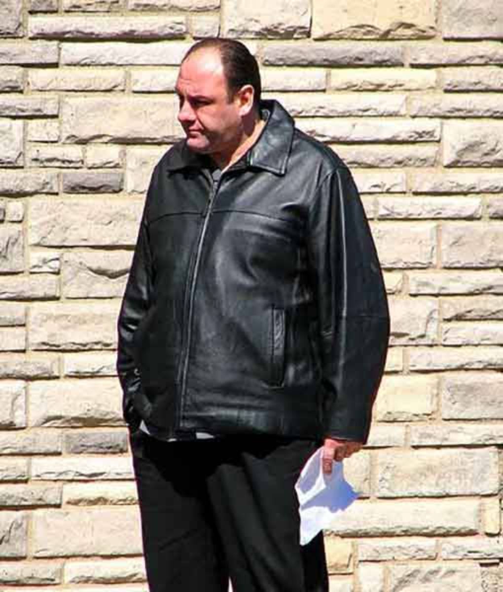 The Sopranos James Gandolfini Black Leather Jacket