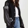 Opening Ceremony Black Jacket | Wool with Leather Sleeves USJackets