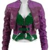 Injustice 2 Harley Quinn Purple Jacket | Tara Strong Leather Jacket