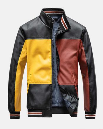 Men’s Block Leather Jacket