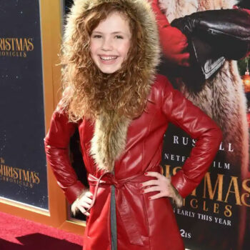 The Christmas Chronicles 2 Darby Camp Red Leather Coat