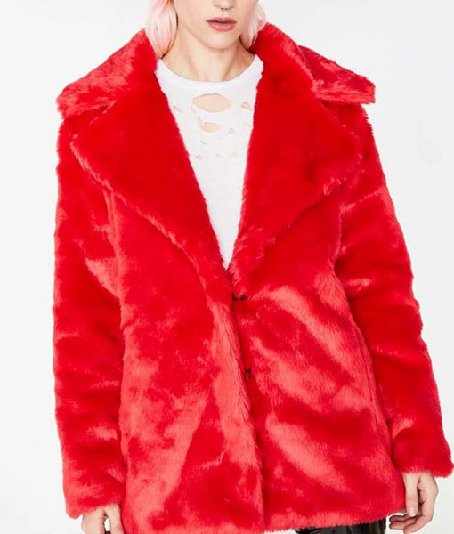 8 Ball Red Fur Jacket