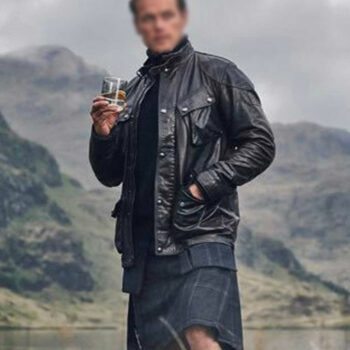 Men in Kilts A Roadtrip with Sam and Graham Sam Heughan Leather Jacket