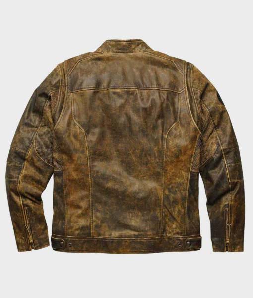 Mens Distressed Brown Vintage Leather Jacket