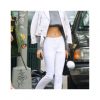 Kendall Jenner White Leather Jacket2